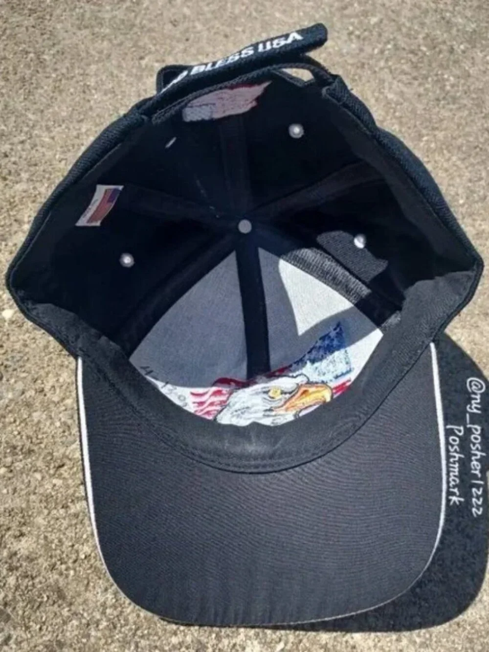 𝗨𝗦𝗔 Eagle Flag 𝖦𝖮𝖣 𝖡𝖫𝖤𝖲𝖲 𝖴𝖲𝖠 🇺🇸 Baseball Cap Black